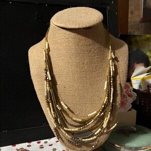ZAD Gold and Cream Layered Necklace